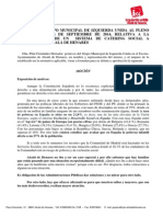 Moción de IU Relativa a La Implantación de Un Catering Social