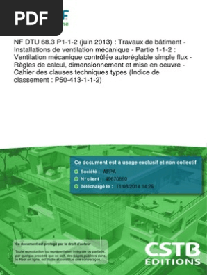 Nf Dtu 68.3 P1-1-2 | Pdf | Code De La Construction Et De L'habitation |  Ventilation (Architecture)