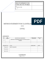 Method Statement For Claustra Block Works.
