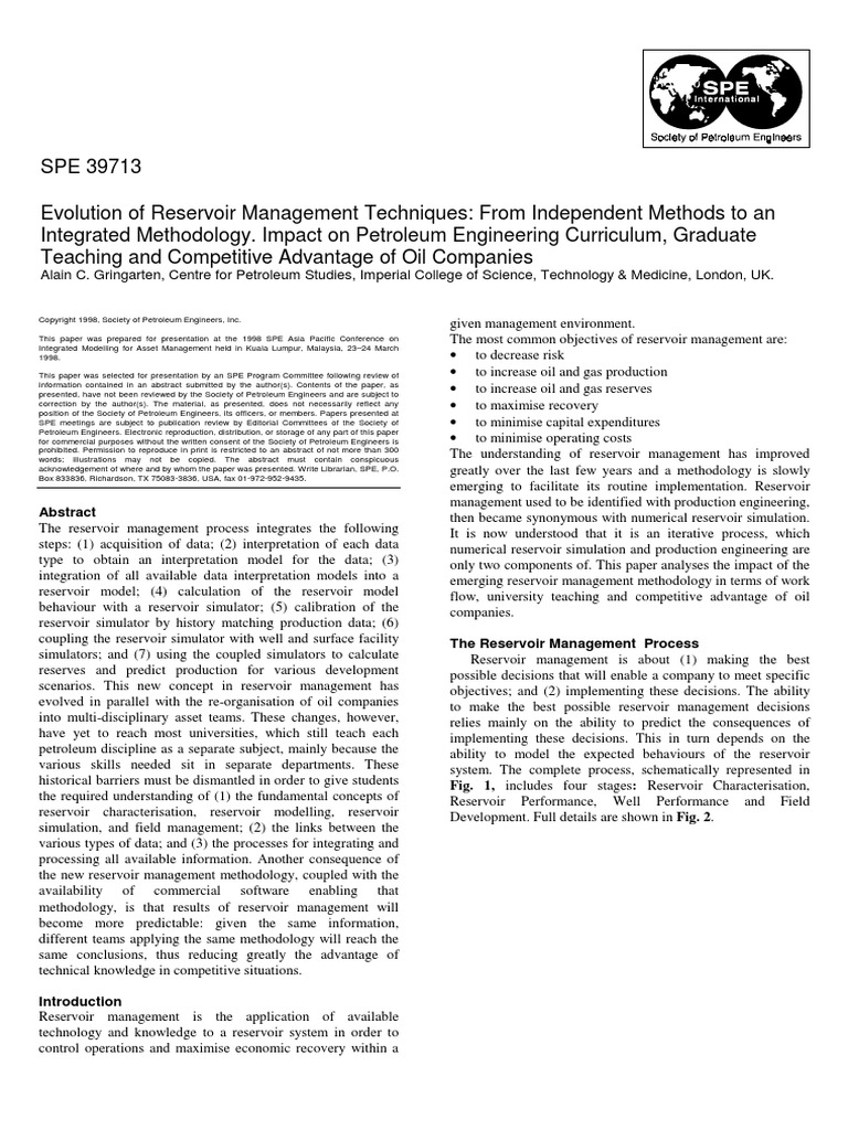 Reservoir Management PDF Petroleum Reservoir Computer Simulation