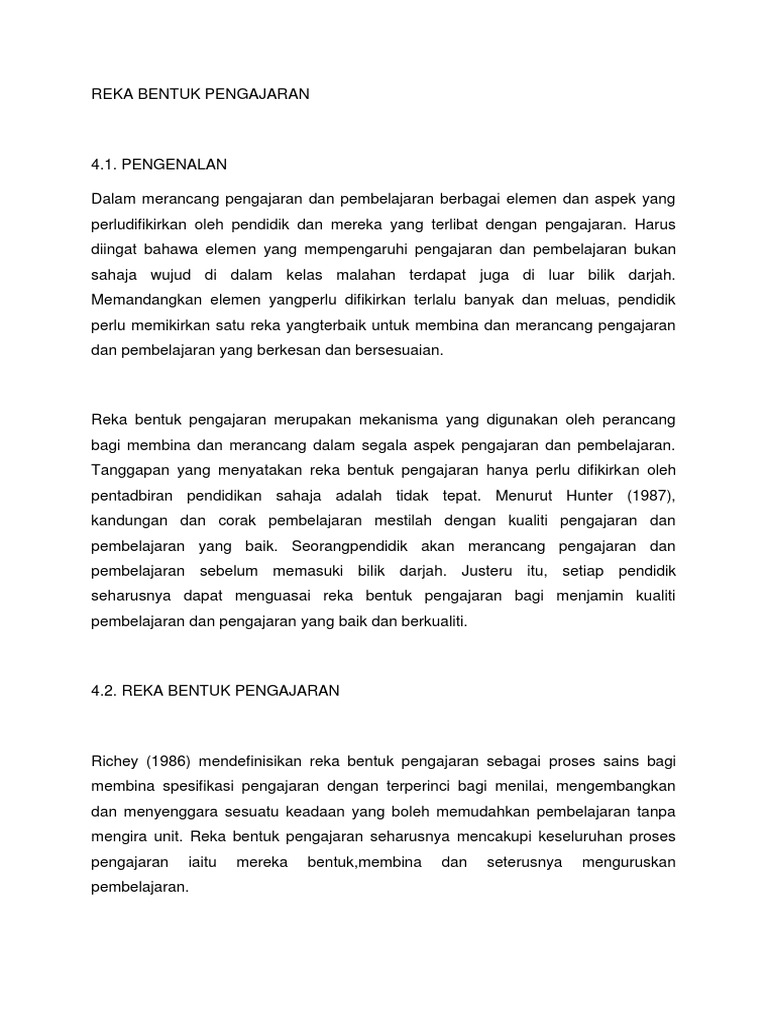Reka Bentuk Pengajaran | PDF
