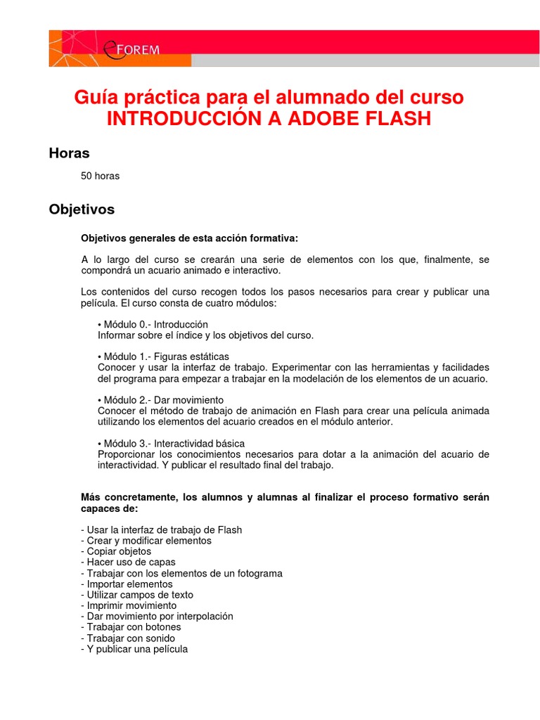 GUIA de ESTUDIO Introduccion A Adobe Flash | PDF