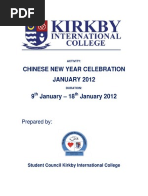 Proposal for Chinese New Year Event 2012