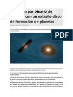 Hallan Un Par Binario de Estrellas Con Un Extraño Disco de Formación de Planetas