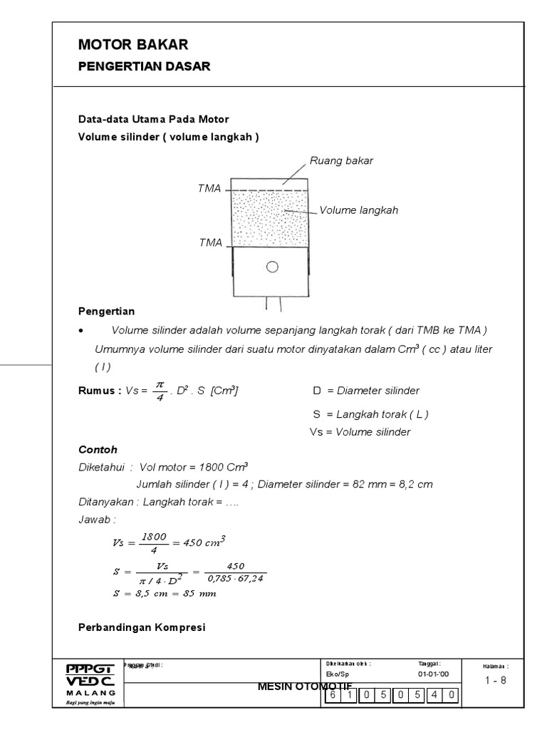 Data-Data Utama Pada Motor | PDF