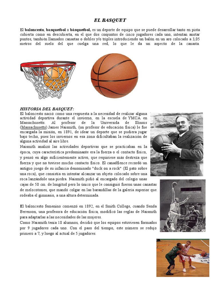 1895 Publicación de las Reglas Oficiales del Baloncesto