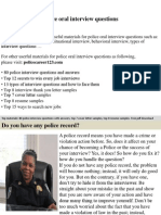 Police Oral Interview Questions