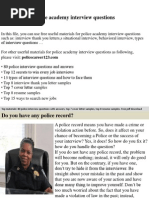 Police Academy Interview Questions