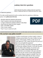 Police Academy Interview Questions