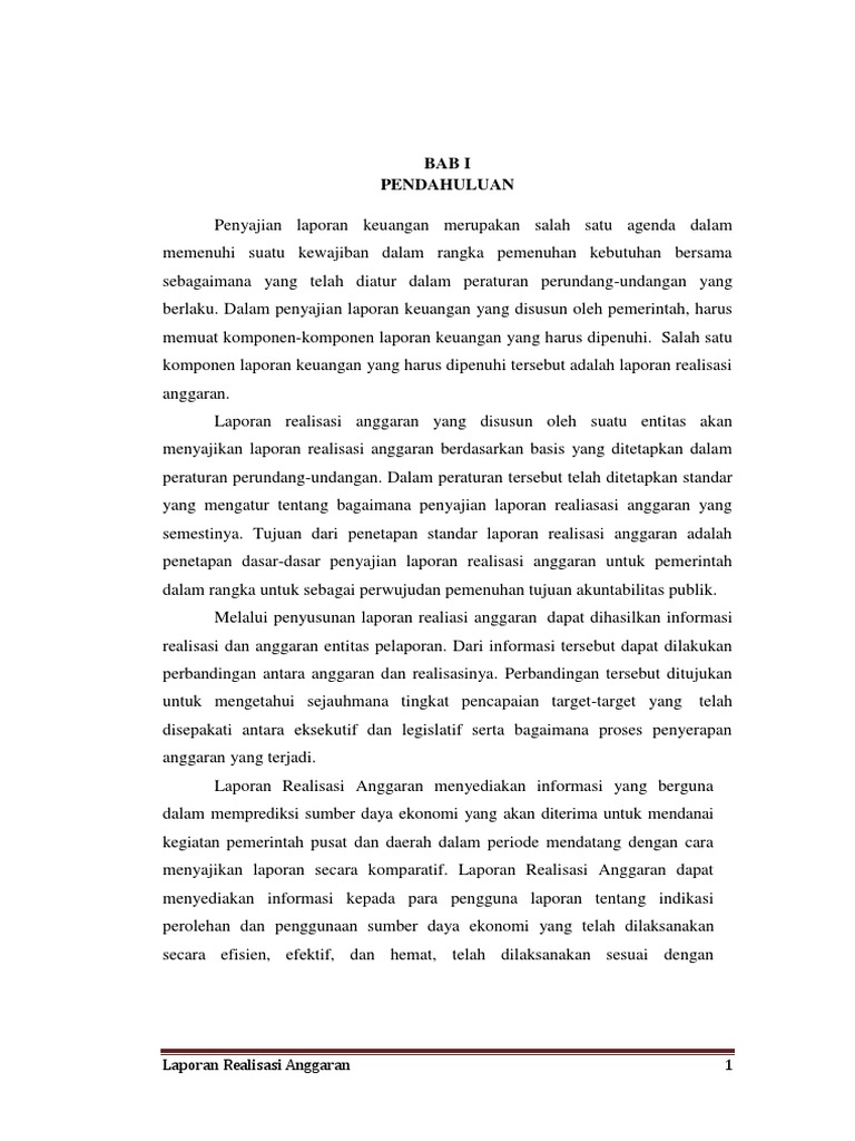 Makalah Laporan Realisasi Anggaran