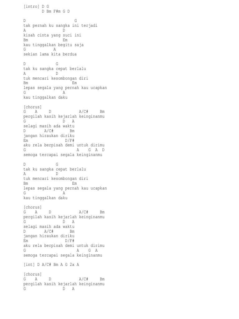 Chord Pergilah Kasih Pdf