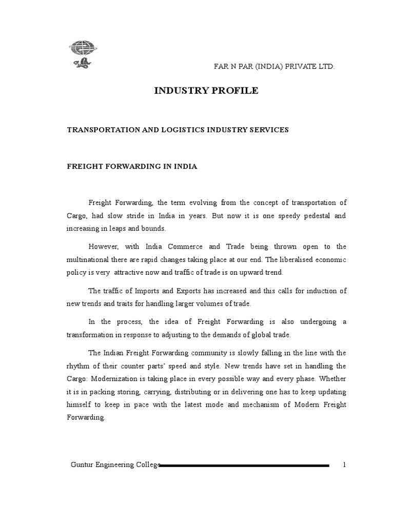 Industry Profile: Transportation and Logistics Industry Services | PDF ...