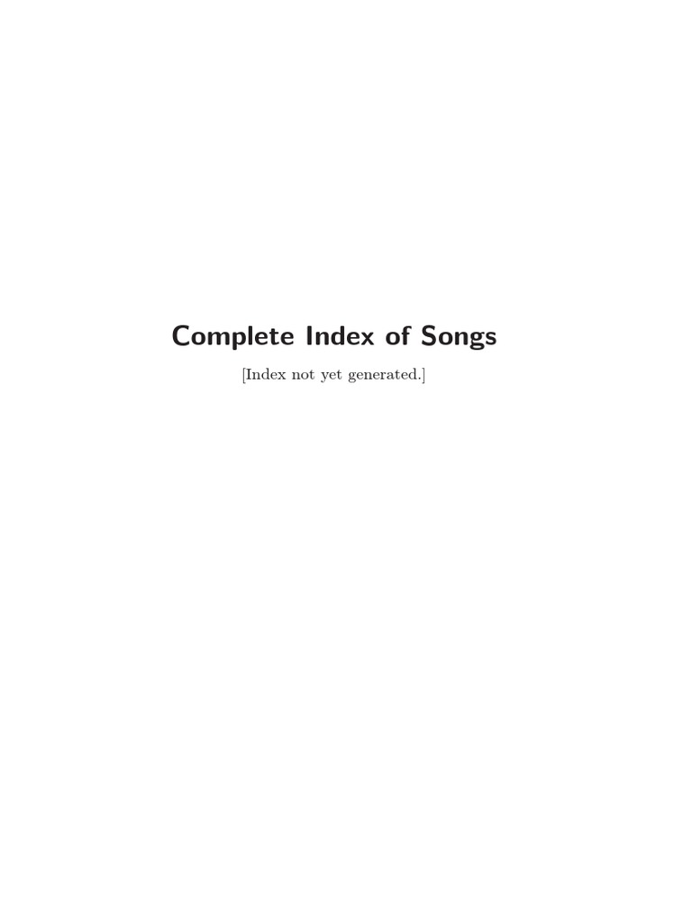 Comprehensive Song Index Guide | PDF