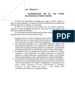 Trabajo Individual - Módulo I - Aspectos A Considerar en El Pei para Construir Una Escuela para Todos