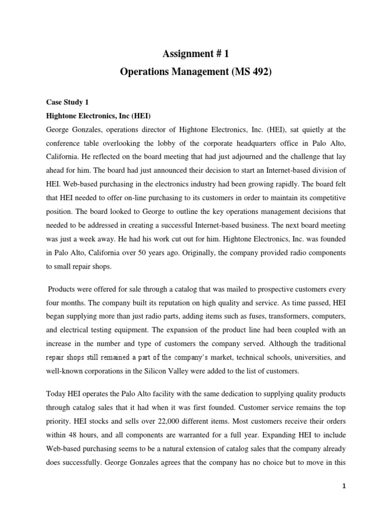 Operations Management Case Studies Analysis | PDF | Veterinary ...
