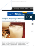 ¡Impactante! ¿Sabías Lo Que Verdaderamente Hace El Agua de Avena en Tu Salud