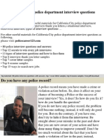 California City Police Department Interview Questions