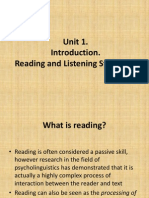 Unit 1. Reading and Listening Strategies
