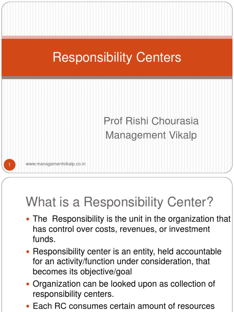 Responsibilitycentersfinal 130122112204 Phpapp01 | PDF | Return On ...