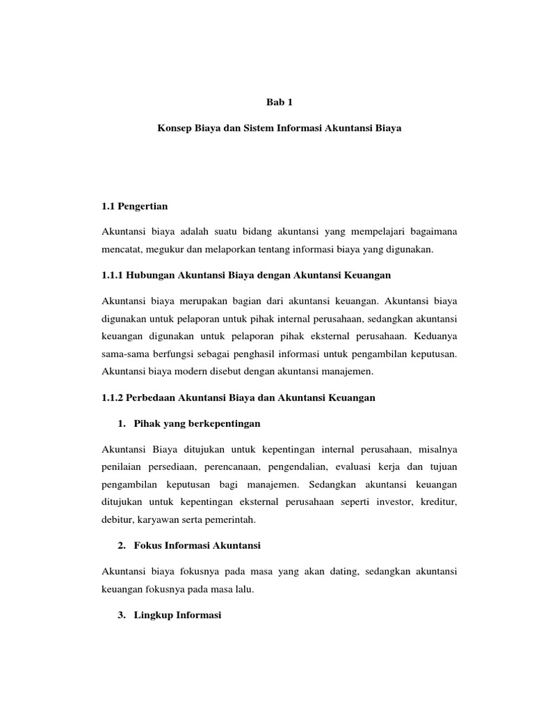 Bab 1 Konsep Biaya Dan Sistem Informasi Akuntansi Biaya