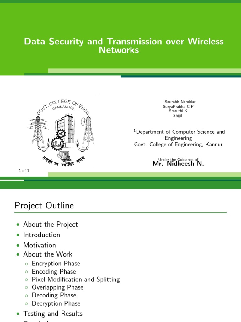 Data Security and Transmission Over Wireless Networks: Mr. Nidheesh N ...