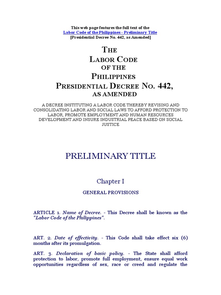 Labor Code Labour Law Labor