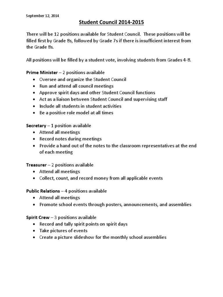 Student Council 2014 | PDF | Government | Students