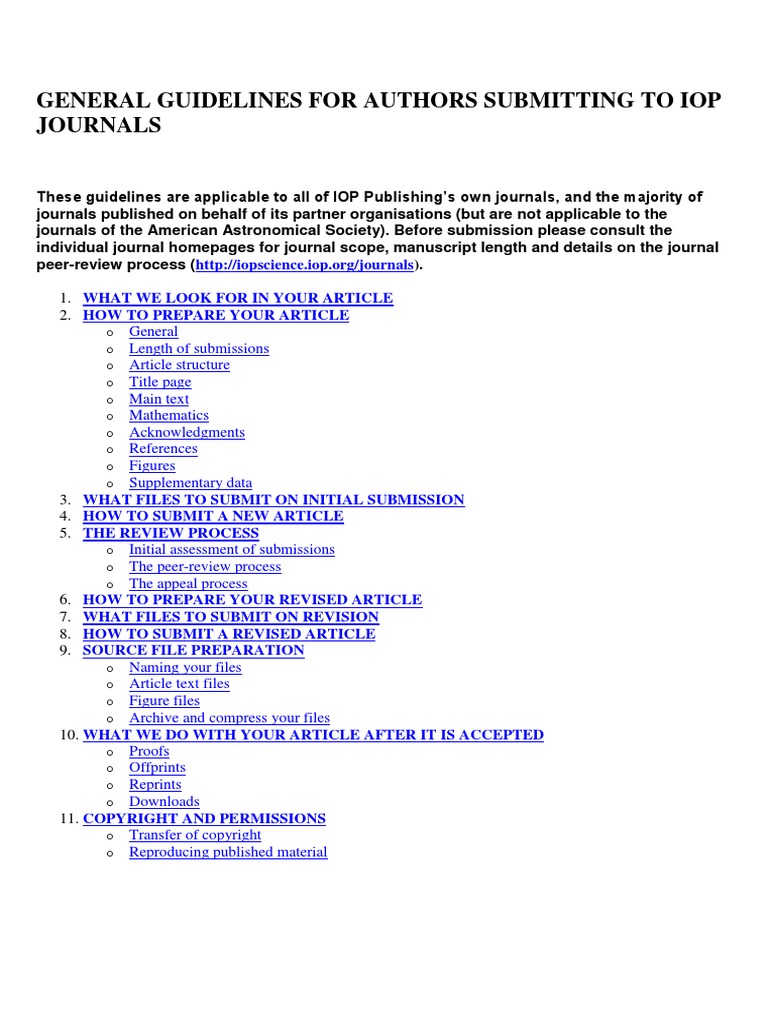 General Guidelines For Authors Submitting To Iop Journals | PDF | Computers