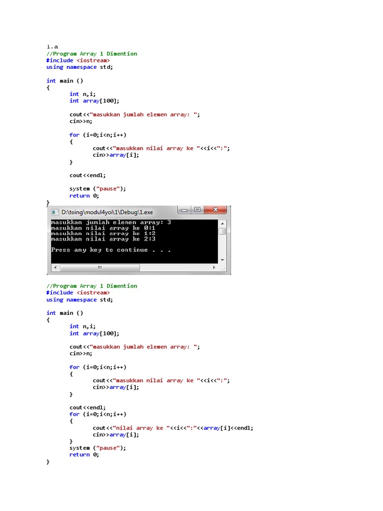 C++ One-Dimensional Array Program | PDF