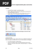 MS Project Tools For Implementation Plan Construction