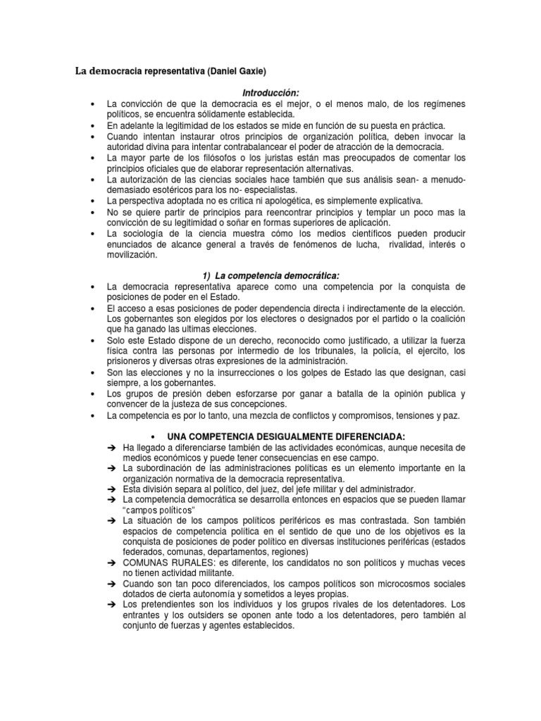 Principios de la Democracia Representativa | PDF | Democracia ...
