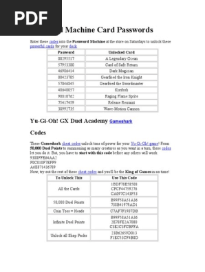 yugioh gx card codes Limit Code | Yu-Gi-Oh! Wiki Yu-Gi-Oh! GX: Duel Academy (GBA)