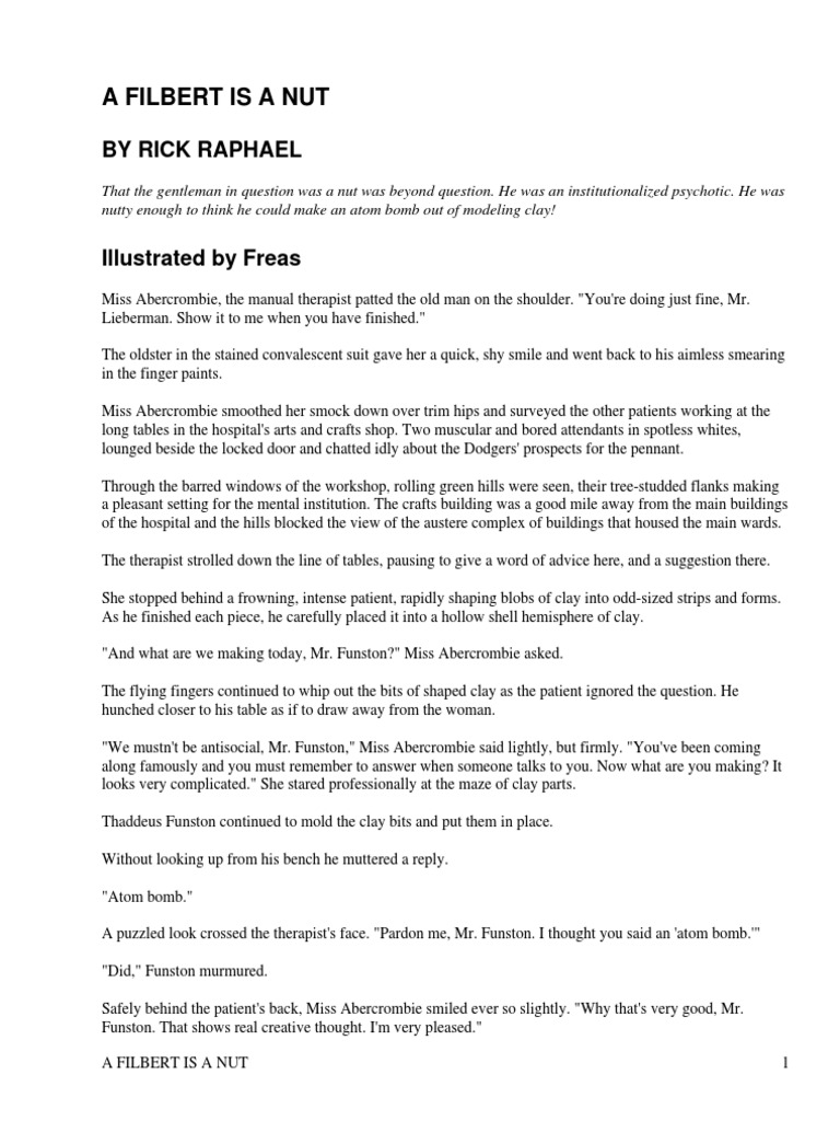 A Filbert Is A Nut by Raphael, Rick, 1919-1994 | PDF | Project ...