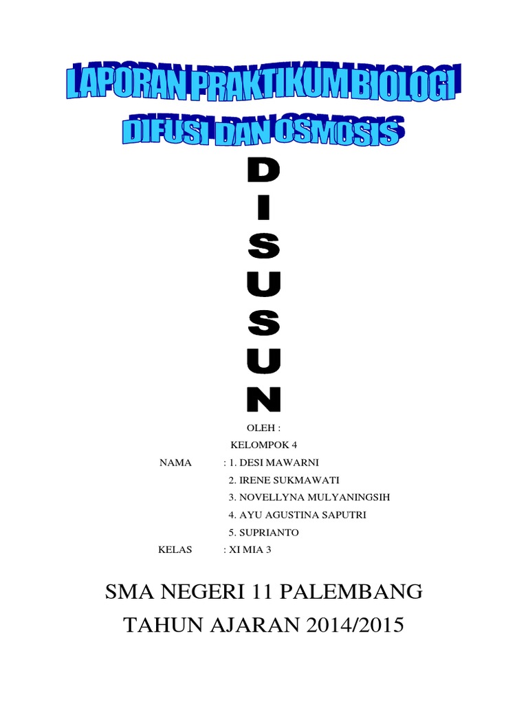 Laporan Praktikum Biologi Tentang Difusi Dan Osmosis