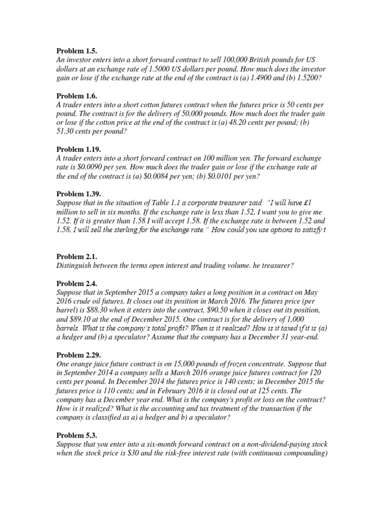 Forward Contract Gain/Loss Analysis | PDF | Futures Contract | Pound  Sterling