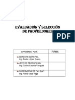 Evaluación y Selección de Proveedores