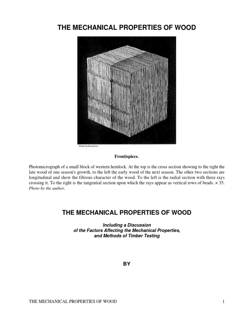 The Mechanical Properties of Wood | PDF | Deformation (Engineering ...