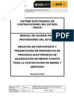 Manual de Usuario Para Proveedores Del Estado - Registro de Participante y Presentacion de Propuestas en Procesos Electronicos de Adjudicacion de Menor Cuantia Para La Contratacion de Bienes y Servicios