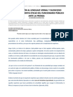 Aproximación Al Lenguaje Verbal y Silencioso Como Herramienta Eficaz Del Funcionario Público Ante La Prensa