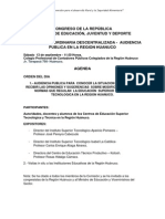 Agenda  Descentralizada- Region Huanuco 
