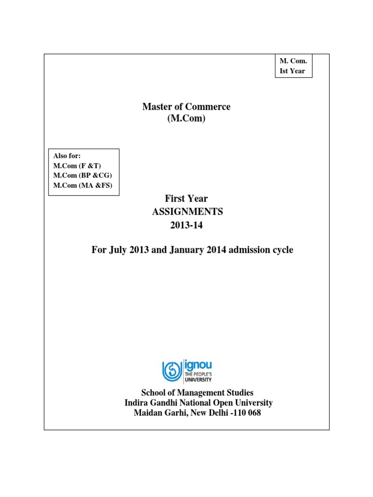 M Com 1st Year | PDF