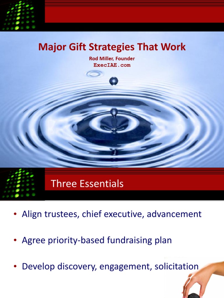 Major Gift Strategies That Work Fundraising Business Free 30day
