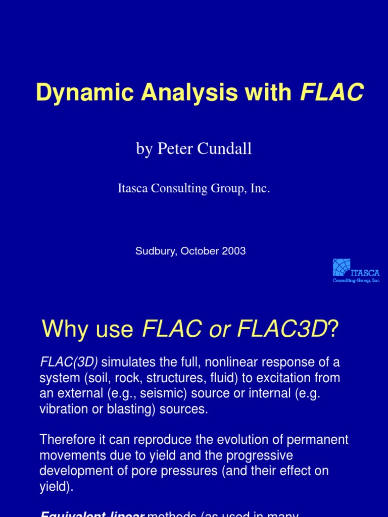 FLAC Dynamic Analysis Overview | PDF | Deformation (Engineering ...