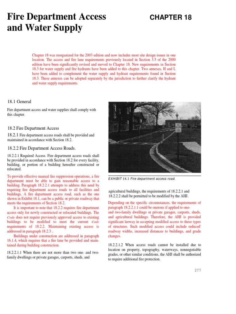 CH 18 NFPA 1 Handbook | PDF | Fire Sprinkler System | Road