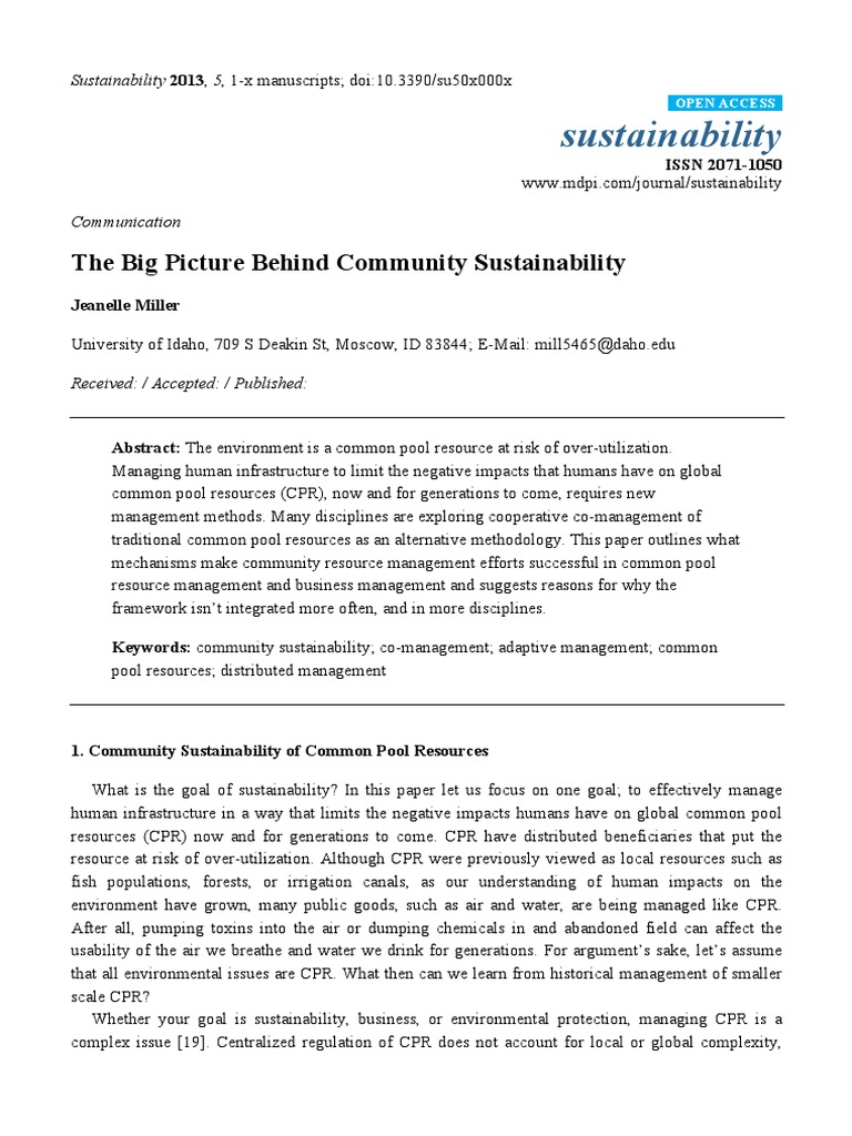 Community Sustainability | PDF | Community | Sustainability