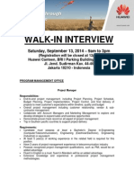 Huawei Walk in Interview - Jakarta Sep 13 2014