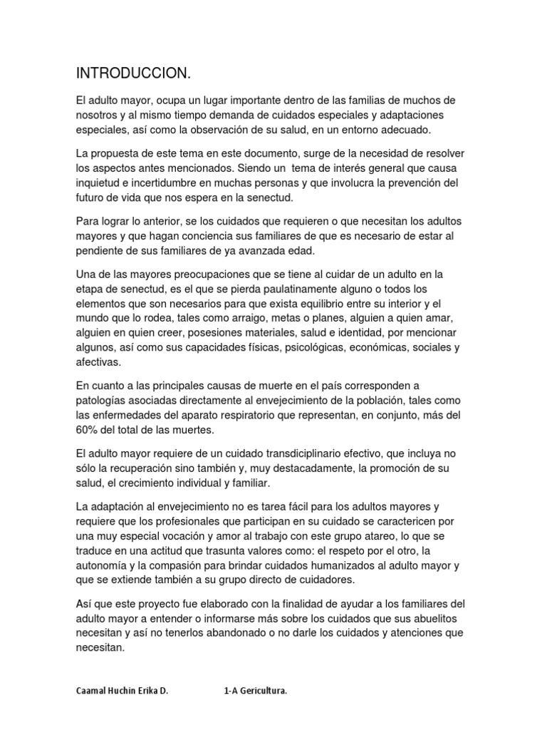 Cuidados Esenciales para Adultos Mayores | PDF | Vejez | Adultos