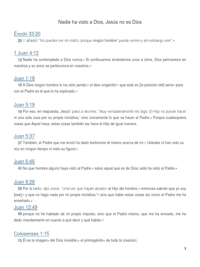 Nadie Ha Visto A Dios Pdf Jesús Cristo Título