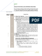 Tents Air Supported Structures Checklist