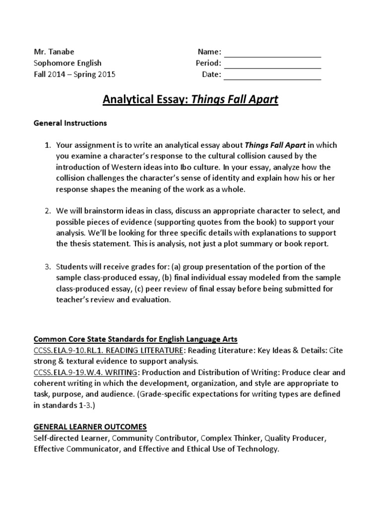 Analyzing Identity in Things Fall Apart | PDF | Essays | Educational ...
